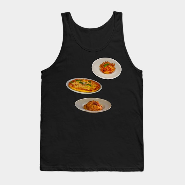 Pizza penne pasta and spaghetti bolognese Tank Top by Artonmytee